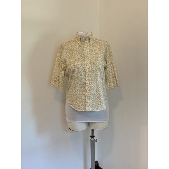 VTG 60s Country Cousins Western Calico Floral Short Sleeve button Down top Dura - Picture 3 of 16